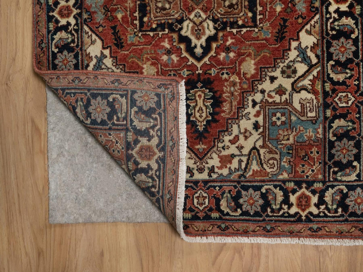 Heriz Heriz hand-knotted wool runner in Red & Midnight Blue, 2'6" x 23'11" — SKU O092421 (view 3)