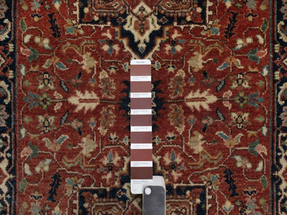 Heriz Heriz hand-knotted wool runner in Red & Midnight Blue, 2'6" x 23'11" — SKU O092421 (view 4)