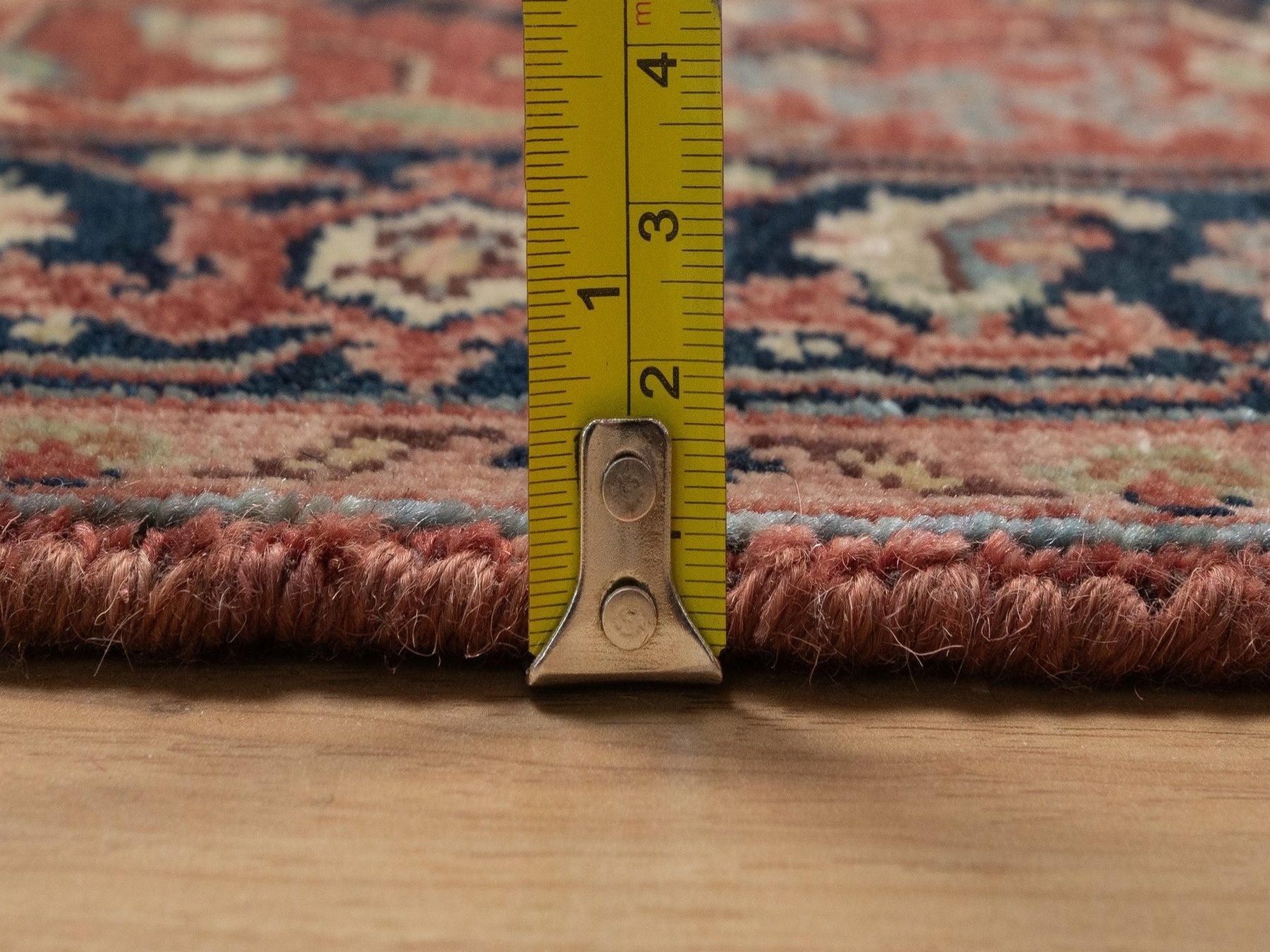 Heriz Heriz hand-knotted wool runner in Red & Midnight Blue, 2'6" x 23'11" — SKU O092421 (view 7)