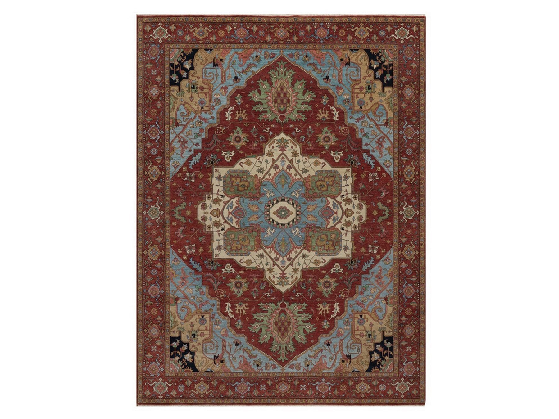 Heriz Heriz hand-knotted wool rug in Red, 8'11" x 12'1" — SKU O092423