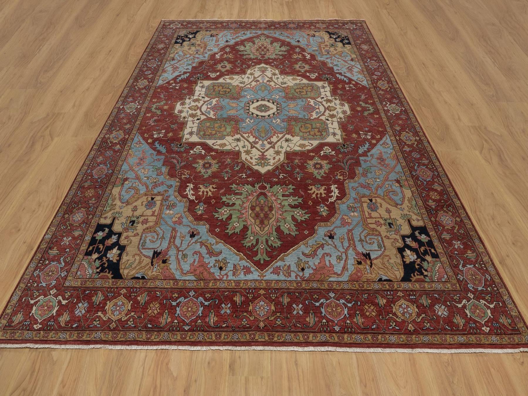 Heriz Heriz hand-knotted wool rug in Red, 8'11" x 12'1" — SKU O092423 (view 2)