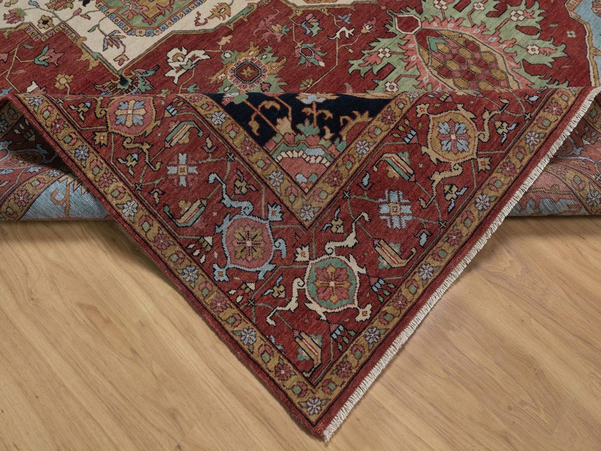Heriz Heriz hand-knotted wool rug in Red, 8'11" x 12'1" — SKU O092423 (view 6)