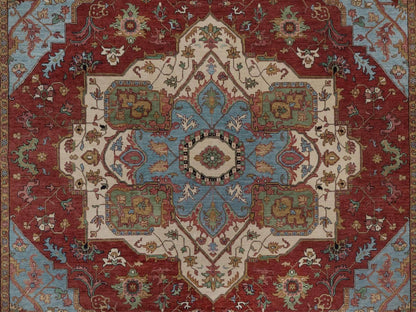Heriz Heriz hand-knotted wool rug in Red, 8'11" x 12'1" — SKU O092423 (view 8)
