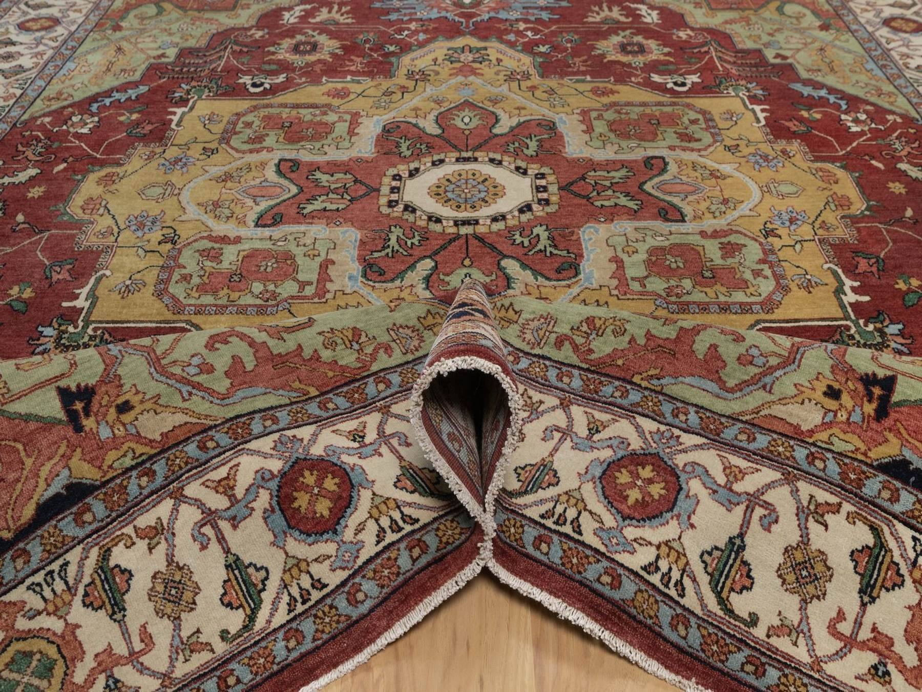 Heriz Heriz hand-knotted wool rug in Red & Ivory, 8' x 10'1" — SKU O092425 (view 5)
