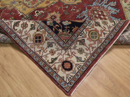 Heriz Heriz hand-knotted wool rug in Red & Ivory, 8' x 10'1" — SKU O092425 (view 6)