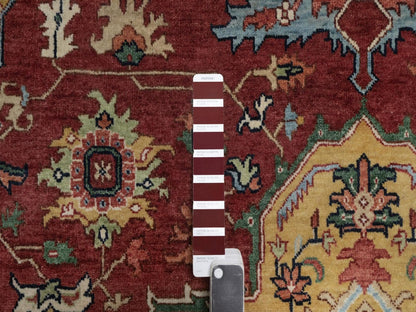 Heriz Heriz hand-knotted wool rug in Red & Ivory, 8' x 10'1" — SKU O092425 (view 7)