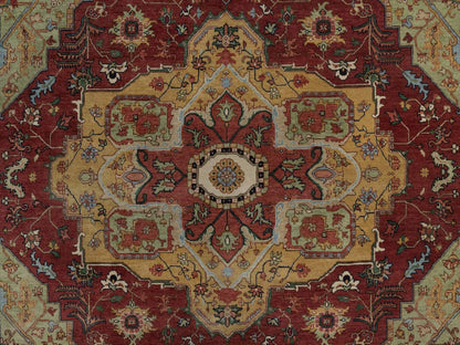 Heriz Heriz hand-knotted wool rug in Red & Ivory, 8' x 10'1" — SKU O092425 (view 8)