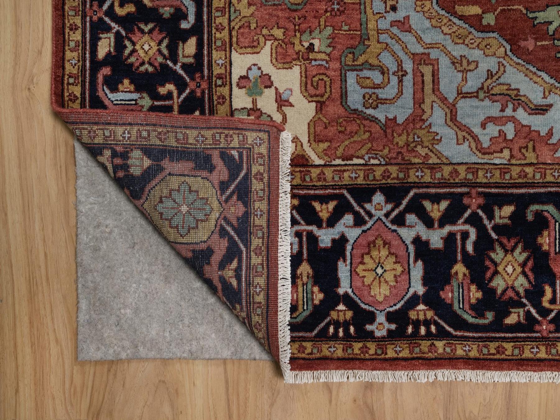Heriz Heriz hand-knotted wool runner in Red & Midnight Blue, 6' x 12'3" — SKU O092427 (view 4)