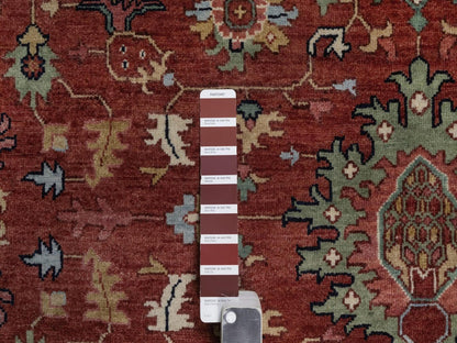 Heriz Heriz hand-knotted wool runner in Red & Midnight Blue, 6' x 12'3" — SKU O092427 (view 7)