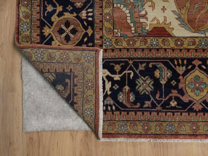 Heriz Heriz hand-knotted wool rug in Red & Midnight Blue, 11'11" x 18' — SKU O092429 (view 4)