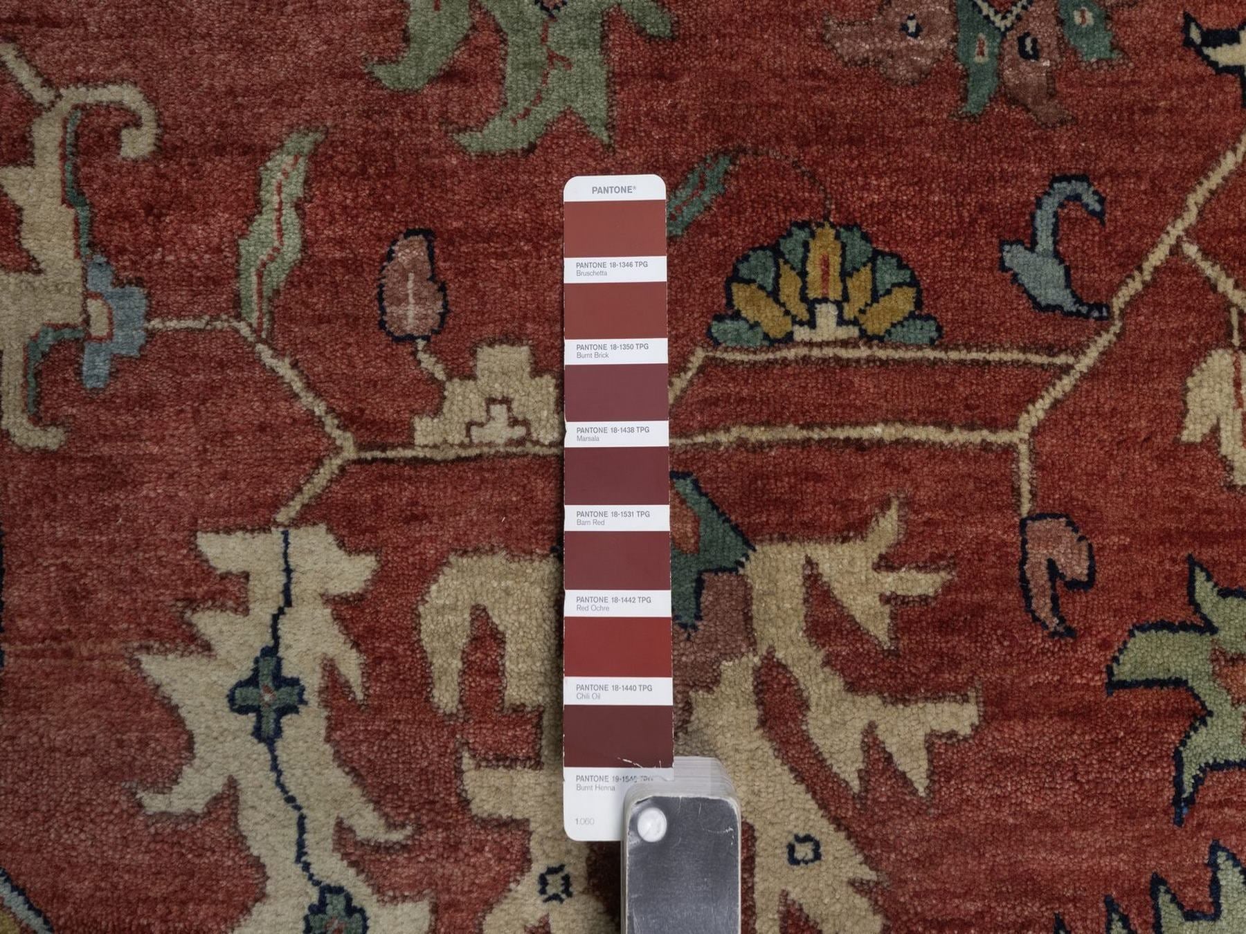 Heriz Heriz hand-knotted wool rug in Red & Midnight Blue, 11'11" x 18' — SKU O092429 (view 7)
