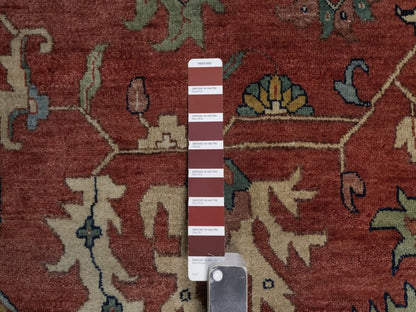 Heriz Heriz hand-knotted wool rug in Red & Midnight Blue, 11'11" x 18' — SKU O092429 (view 7)