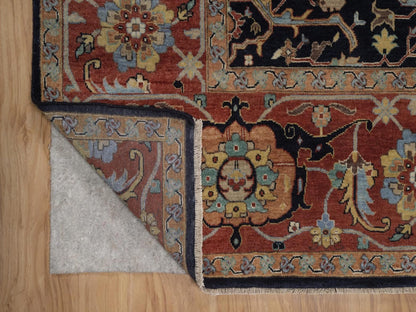 Blue 9'0" x 12'1" Heriz Hand knotted Wool Rug - Sku: O092431