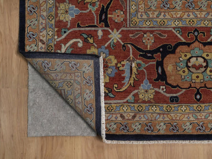 Blue 12'2" x 14'10" Heriz Hand knotted Wool Rug - Sku: O092432