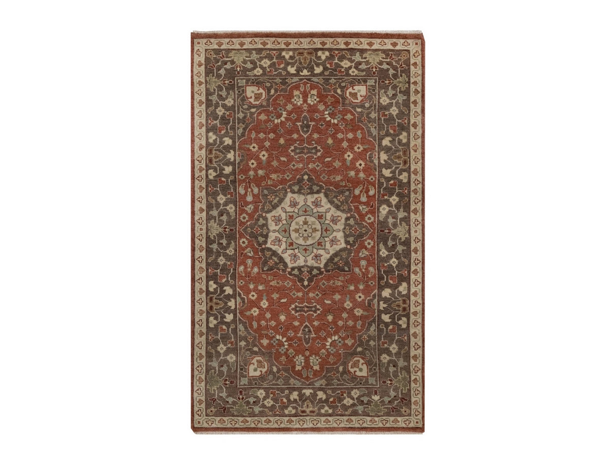 Tabriz Fine Oriental hand-knotted wool rug in Red & Brown, 2'11" x 5'1" — SKU O092437