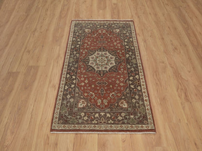 Tabriz Fine Oriental hand-knotted wool rug in Red & Brown, 2'11" x 5'1" — SKU O092437 (view 2)