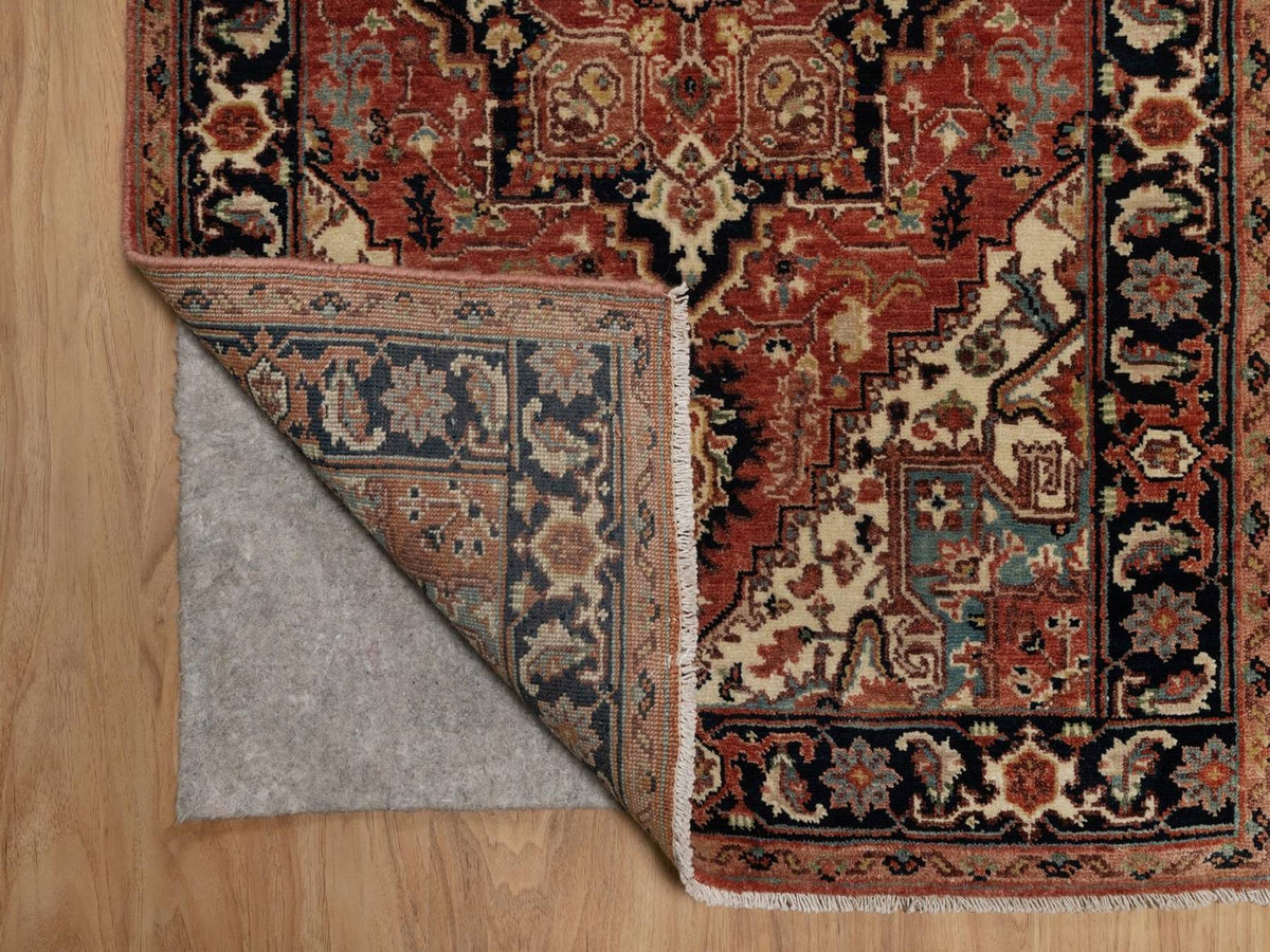 Heriz Heriz hand-knotted wool runner in Red & Midnight Blue, 2'6" x 9'11" — SKU O092438 (view 3)
