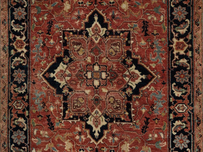 Heriz Heriz hand-knotted wool runner in Red & Midnight Blue, 2'6" x 9'11" — SKU O092438 (view 5)