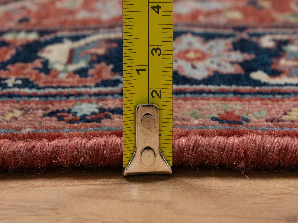 Heriz Heriz hand-knotted wool runner in Red & Midnight Blue, 2'6" x 9'11" — SKU O092438 (view 7)