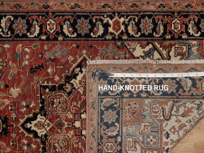 Heriz Heriz hand-knotted wool runner in Red & Midnight Blue, 2'6" x 9'11" — SKU O092438 (view 8)