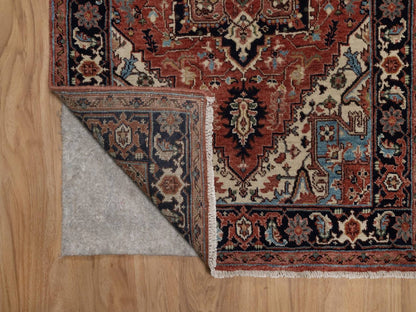 Heriz Heriz hand-knotted wool runner in Red & Midnight Blue, 2'7" x 26'1" — SKU O092439 (view 3)
