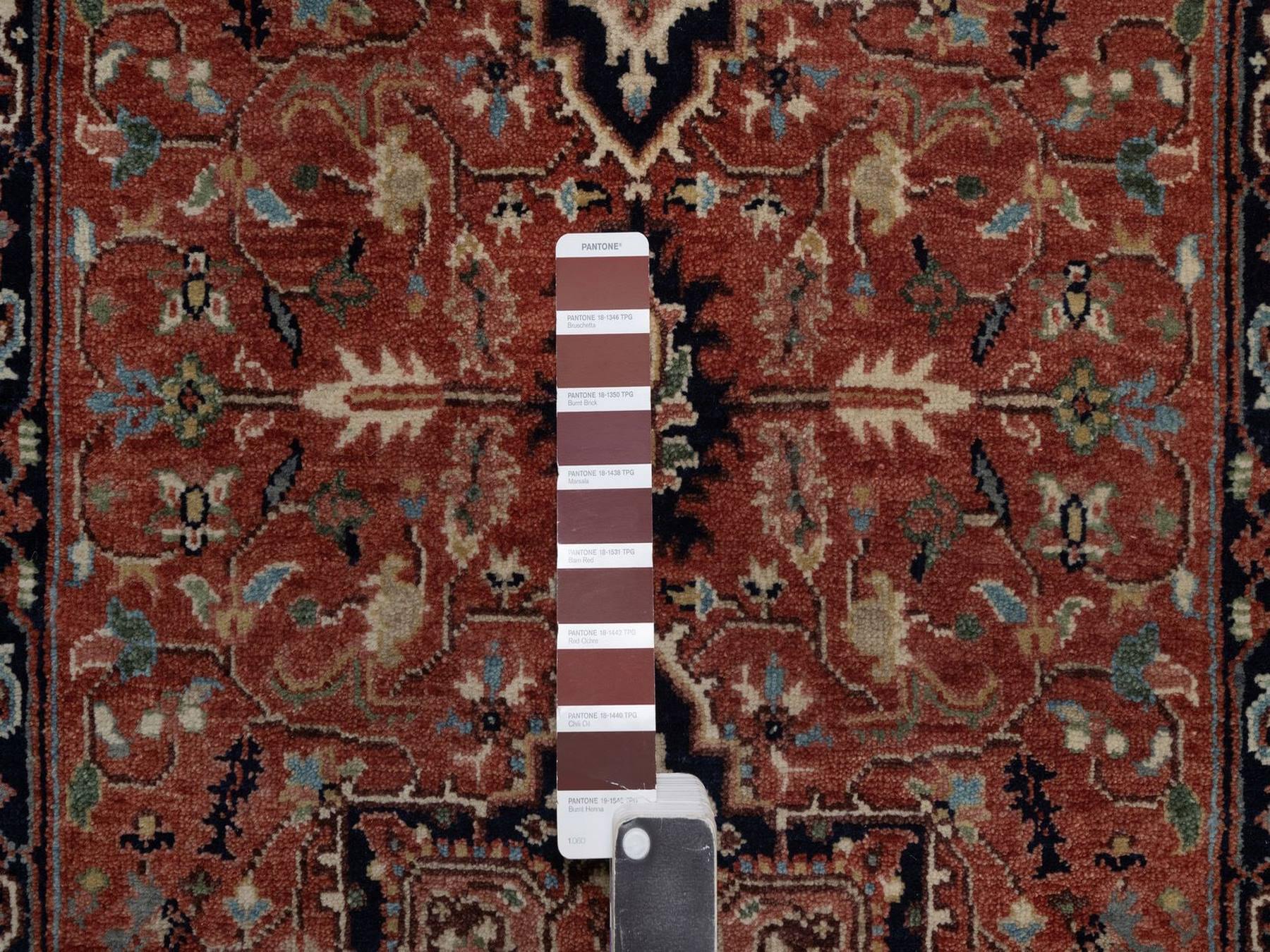 Heriz Heriz hand-knotted wool runner in Red & Midnight Blue, 2'7" x 26'1" — SKU O092439 (view 4)