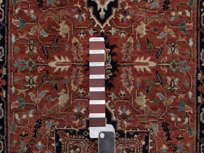 Heriz Heriz hand-knotted wool runner in Red & Midnight Blue, 2'7" x 26'1" — SKU O092439 (view 4)