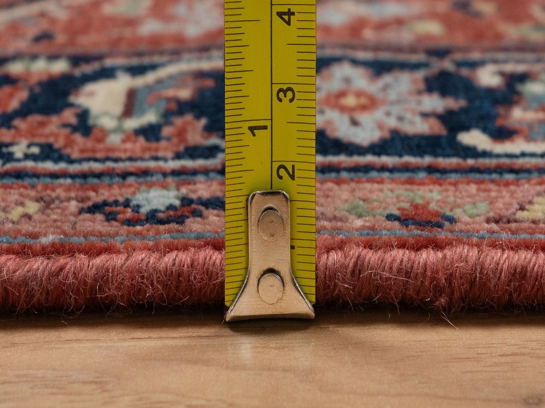 Heriz Heriz hand-knotted wool runner in Red & Midnight Blue, 2'7" x 26'1" — SKU O092439 (view 7)