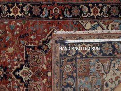 Heriz Heriz hand-knotted wool runner in Red & Midnight Blue, 2'7" x 26'1" — SKU O092439 (view 8)