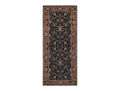 Blue 2'7" x 6'0" Heriz Hand knotted Wool Rug - Sku: O092440