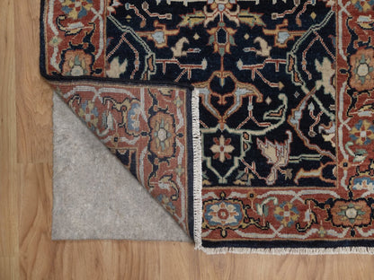 Blue 2'7" x 6'0" Heriz Hand knotted Wool Rug - Sku: O092440
