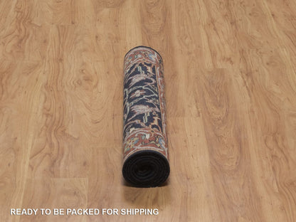 Blue 2'7" x 6'0" Heriz Hand knotted Wool Rug - Sku: O092440