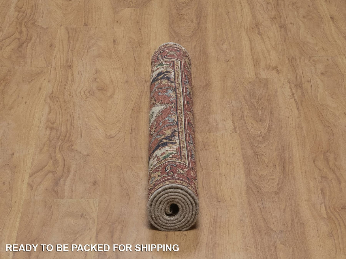 Heriz Heriz hand-knotted wool rug in Ivory & Red, 3'1" x 5'1" — SKU O092441 (view 6)