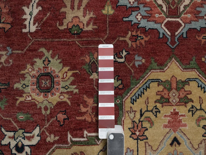 Heriz Heriz hand-knotted wool rug in Red & Ivory, 8' x 8' — SKU O092443 (view 7)