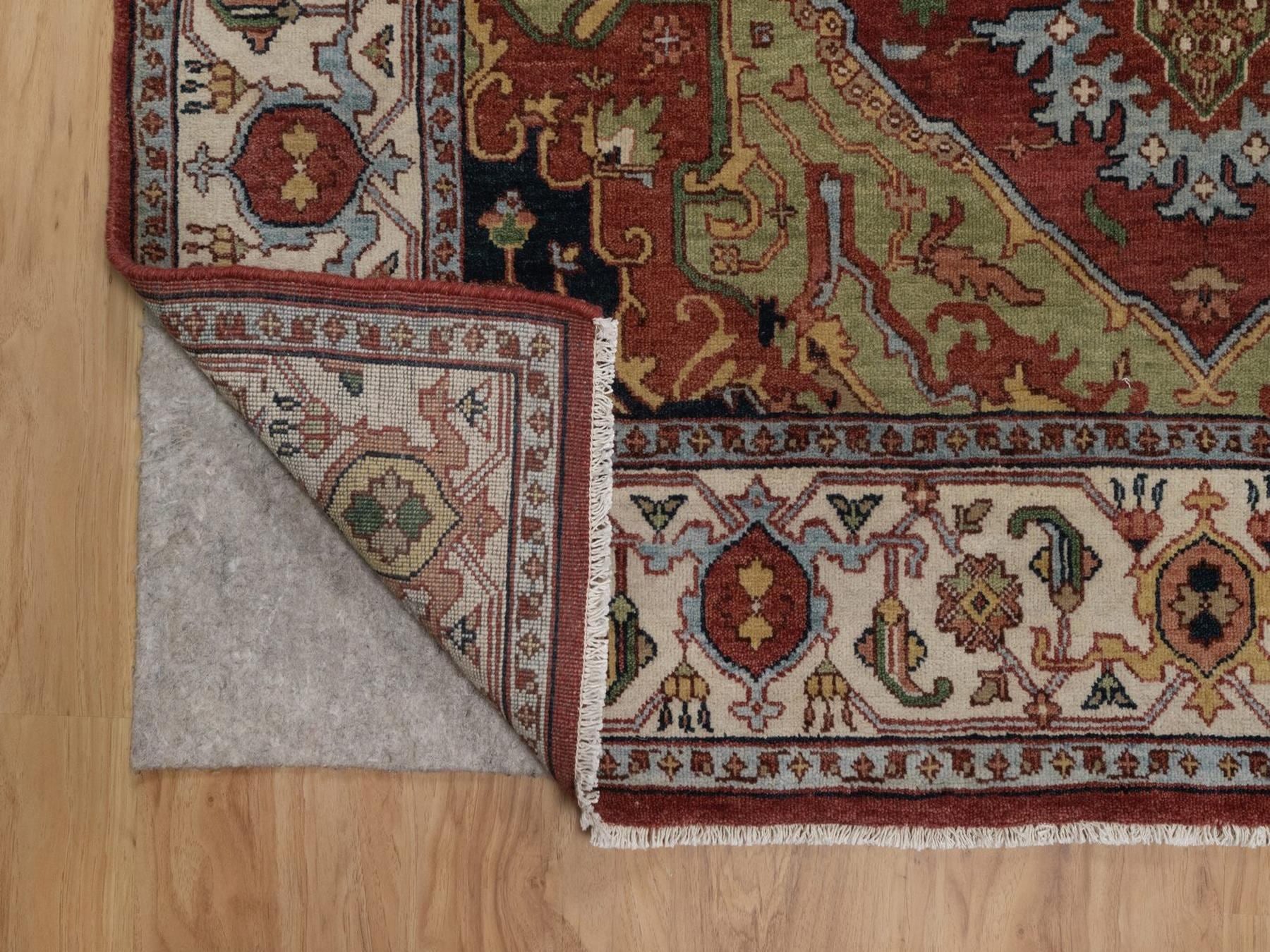 Heriz Heriz hand-knotted wool rug in Red & Ivory, 5'1" x 7' — SKU O092445 (view 3)