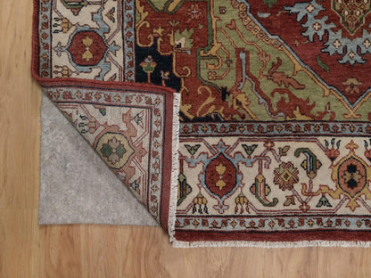 Heriz Heriz hand-knotted wool rug in Red & Ivory, 5'1" x 7' — SKU O092445 (view 3)