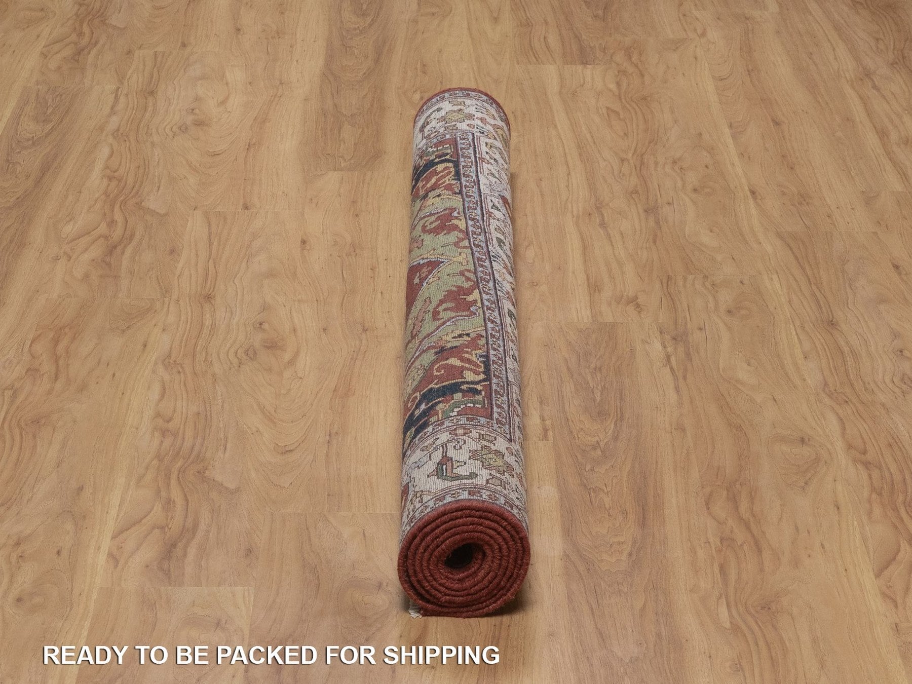 Heriz Heriz hand-knotted wool rug in Red & Ivory, 5'1" x 7' — SKU O092445 (view 6)