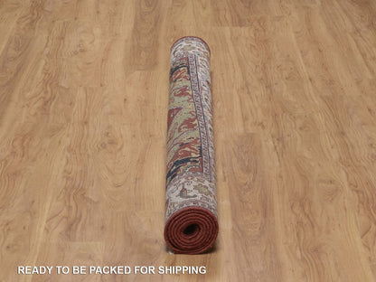 Heriz Heriz hand-knotted wool rug in Red & Ivory, 5'1" x 7' — SKU O092445 (view 6)