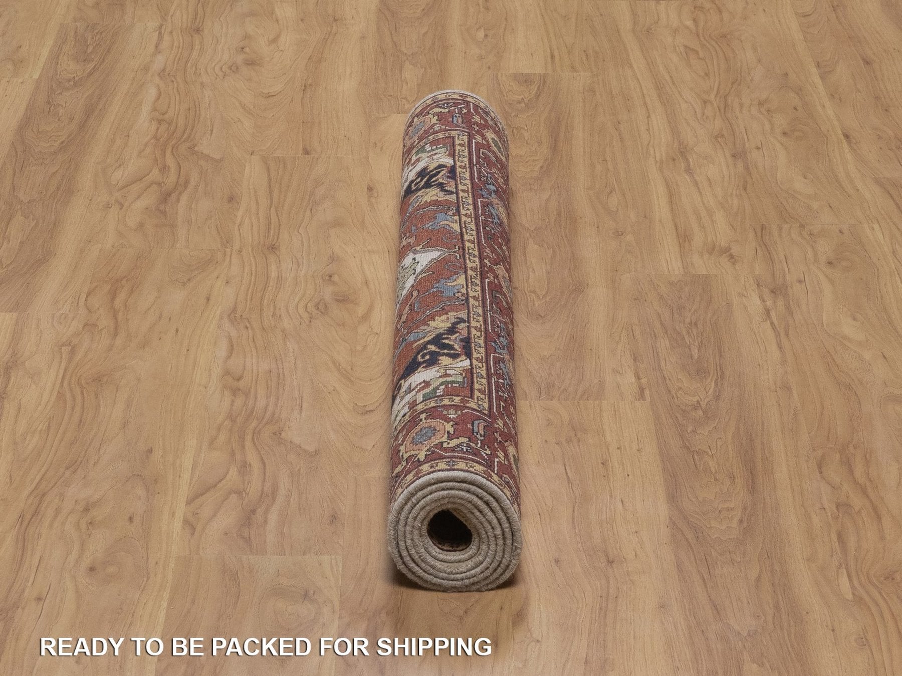 Heriz Heriz hand-knotted wool rug in Ivory & Red, 4'1" x 6'2" — SKU O092446 (view 6)
