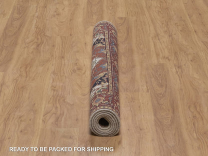 Heriz Heriz hand-knotted wool rug in Ivory & Red, 4'1" x 6'2" — SKU O092446 (view 6)