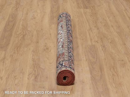 Heriz Heriz hand-knotted wool rug in Red & Midnight Blue, 5'2" x 7'2" — SKU O092447 (view 6)