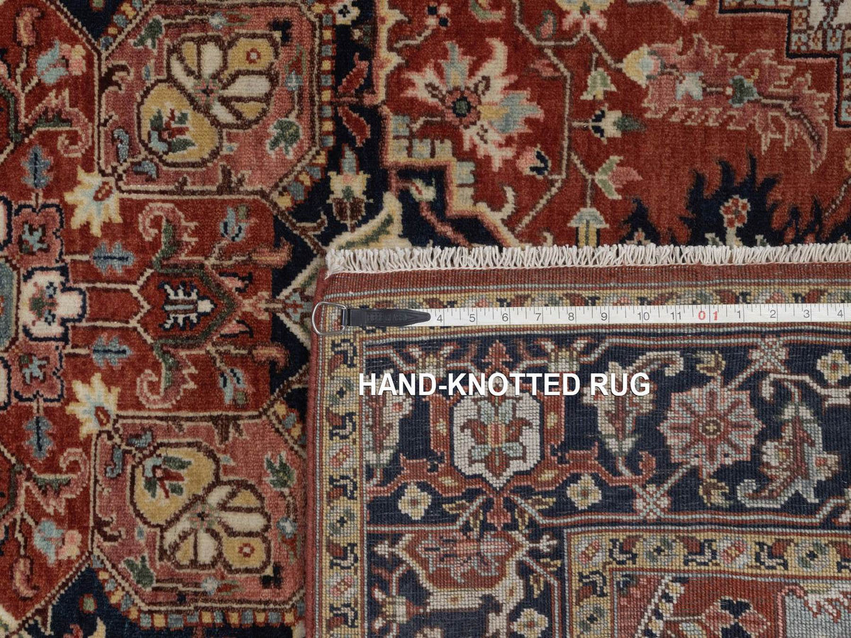 Heriz Heriz hand-knotted wool rug in Red & Midnight Blue, 5'2" x 7'2" — SKU O092447 (view 8)