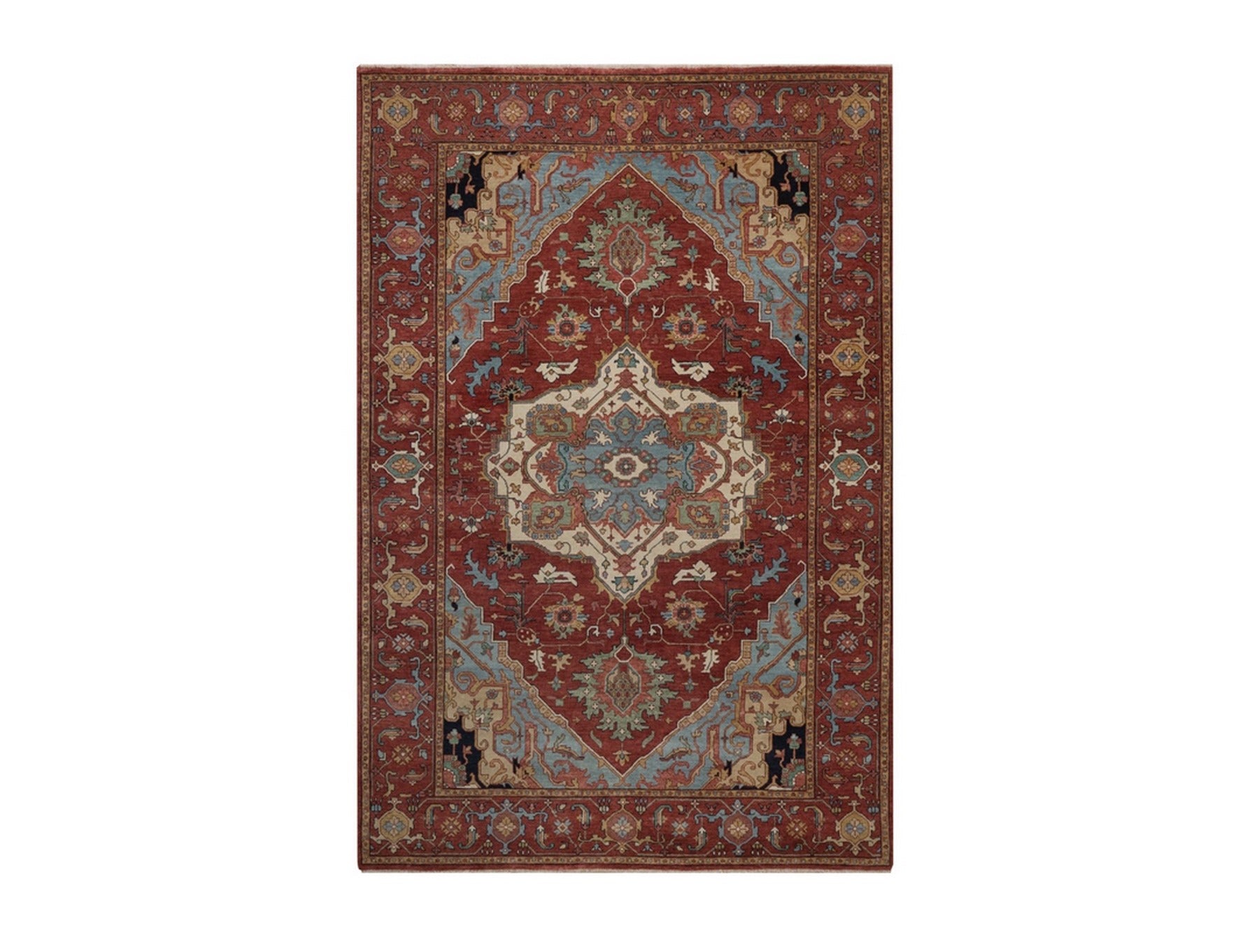 Heriz Heriz hand-knotted wool rug in Red, 6'1" x 9'2" — SKU O092448