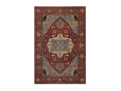 Heriz Heriz hand-knotted wool rug in Red, 6'1" x 9'2" — SKU O092448