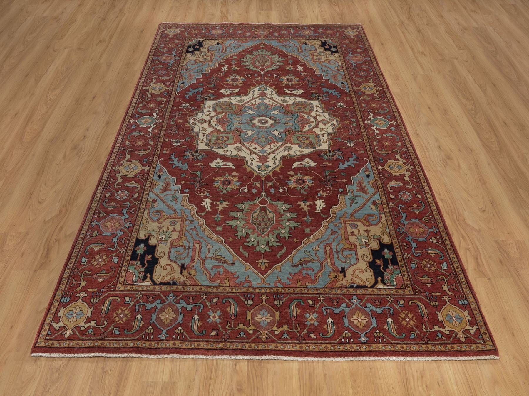 Heriz Heriz hand-knotted wool rug in Red, 6'1" x 9'2" — SKU O092448 (view 2)