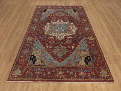 Heriz Heriz hand-knotted wool rug in Red, 6'1" x 9'2" — SKU O092448 (view 2)