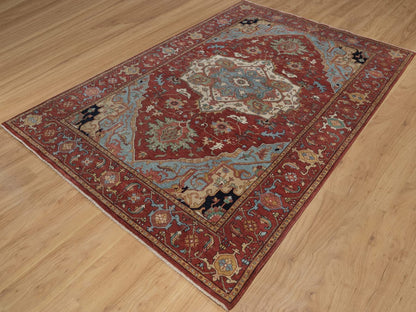 Heriz Heriz hand-knotted wool rug in Red, 6'1" x 9'2" — SKU O092448 (view 3)