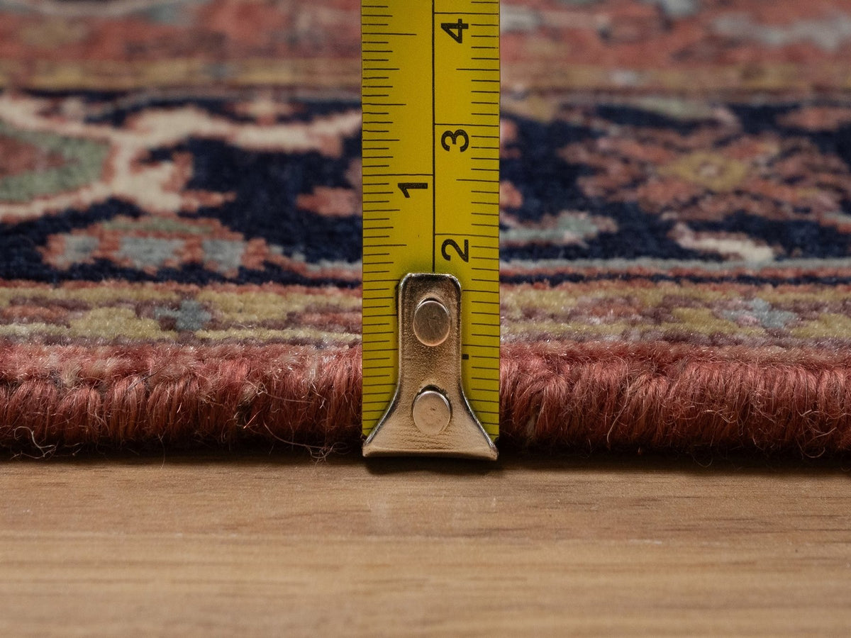 Heriz Heriz hand-knotted wool runner in Red & Midnight Blue, 2'7" x 12'1" — SKU O092449 (view 7)