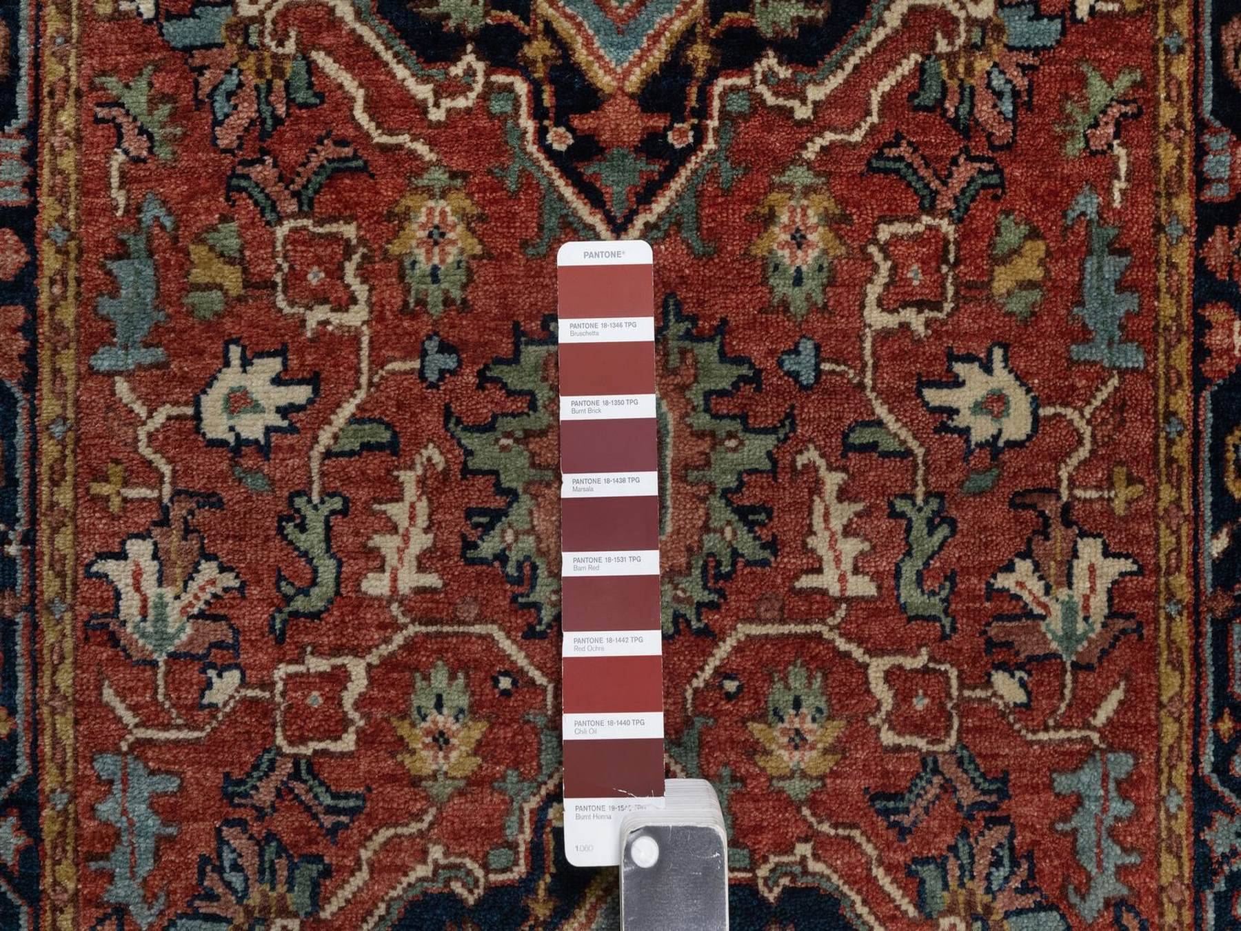 Heriz Heriz hand-knotted wool runner in Red & Midnight Blue, 2'6" x 16' — SKU O092451 (view 4)