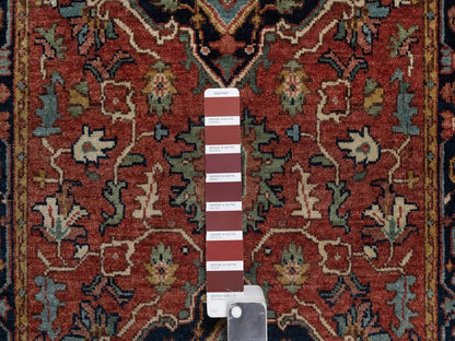 Heriz Heriz hand-knotted wool runner in Red & Midnight Blue, 2'6" x 16' — SKU O092451 (view 4)